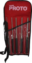 Proto - 5 Piece, 5/32 to 5/16", Pin Punch Set - Round Shank, Comes in Pouch - Eagle Tool & Supply