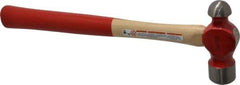 Proto - 1-1/2 Lb Head Ball Pein Hammer - Wood Handle with Red Laquer Grip, 15" OAL - Eagle Tool & Supply