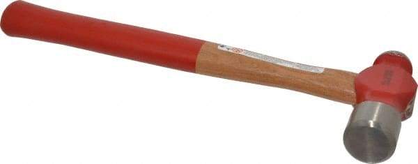 Proto - 2 Lb Head Ball Pein Hammer - Wood Handle with Red Laquer Grip, 15-7/8" OAL - Eagle Tool & Supply