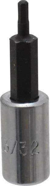 Proto - 1/4" Drive, 3/32" Hex Bit Socket - 1-7/8" OAL, 1" Bit Length - Eagle Tool & Supply