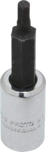 Proto - 1/4" Drive, 1/8" Hex Bit Socket - 1-7/8" OAL, 1" Bit Length - Eagle Tool & Supply