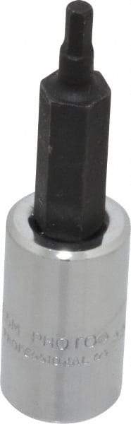 Proto - 1/4" Drive, 2.5mm Hex Bit Socket - 1-7/8" OAL, 1" Bit Length - Eagle Tool & Supply