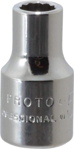 Proto - 1/4" Drive, Standard Hand Socket - 12 Points, 7/8" OAL, Chrome Finish - Eagle Tool & Supply