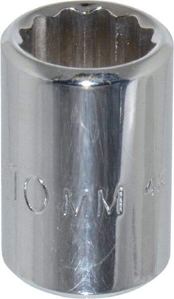 Proto - 1/4" Drive, Standard Hand Socket - 12 Points, 7/8" OAL, Chrome Finish - Eagle Tool & Supply