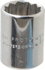 Proto - 1/4" Drive, Standard Hand Socket - 12 Points, 7/8" OAL, Chrome Finish - Eagle Tool & Supply