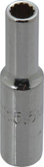 Proto - 1/4" Drive, Deep Hand Socket - 12 Points, 1-15/16" OAL, Chrome Finish - Eagle Tool & Supply