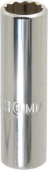 Proto - 1/4" Drive, Deep Hand Socket - 12 Points, 1-15/16" OAL, Chrome Vanadium, Chrome Finish - Eagle Tool & Supply