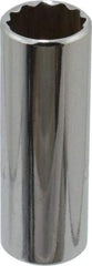 Proto - 1/4" Drive, Deep Hand Socket - 12 Points, 1-15/16" OAL, Chrome Finish - Eagle Tool & Supply