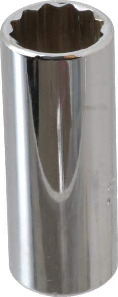 Proto - 1/4" Drive, Deep Hand Socket - 12 Points, 1-15/16" OAL, Chrome Vanadium, Chrome Finish - Eagle Tool & Supply