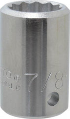 Proto - 7/8", 3/4" Drive, Standard Hand Socket - 12 Points, 2" OAL, Chrome Finish - Eagle Tool & Supply