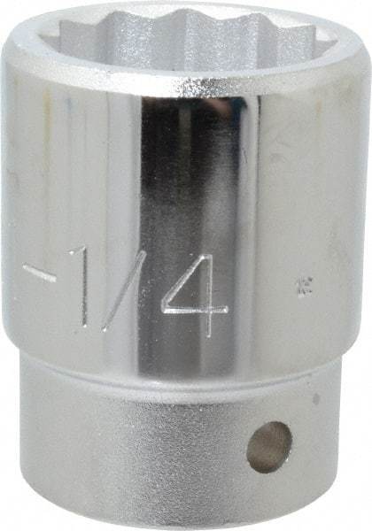 Proto - 1-1/4", 3/4" Drive, Standard Hand Socket - 12 Points, 2-15/64" OAL, Chrome Finish - Eagle Tool & Supply