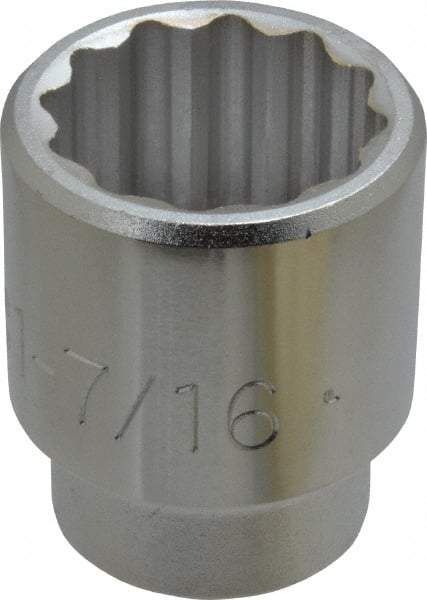 Proto - 1-7/16", 3/4" Drive, Standard Hand Socket - 12 Points, 2-13/32" OAL, Chrome Finish - Eagle Tool & Supply