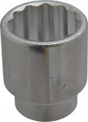 Proto - 1-11/16", 3/4" Drive, Standard Hand Socket - 12 Points, 2-3/4" OAL, Chrome Finish - Eagle Tool & Supply