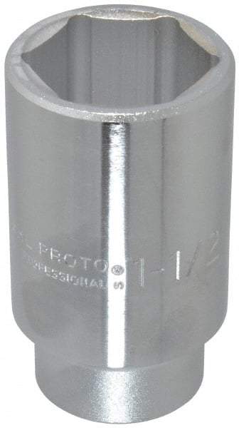 Proto - 1-1/2", 3/4" Drive, Deep Hand Socket - 6 Points, 3-1/2" OAL - Eagle Tool & Supply