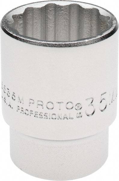 Proto - 3/4" Drive, Standard Hand Socket - 12 Points, 2-1/4" OAL, Chrome Finish - Eagle Tool & Supply