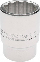 Proto - 3/4" Drive, Standard Hand Socket - 12 Points, 2-1/4" OAL, Chrome Finish - Eagle Tool & Supply