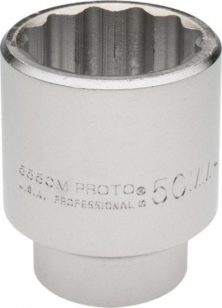 Proto - 3/4" Drive, Standard Hand Socket - 12 Points, 3-5/32" OAL, Chrome Finish - Eagle Tool & Supply