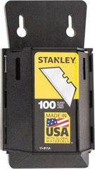 Stanley - 100 Piece Carbon Steel Utility Knife Blade - 2" OAL, 0.017" Blade Thickness - Eagle Tool & Supply