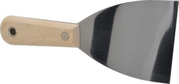 Stanley - Flexible Steel 1-Edge Scraper - 3" Blade Width x 3-5/8" Blade Length, 3-7/8" Long Hardwood Handle - Eagle Tool & Supply