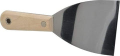 Stanley - Flexible Steel 1-Edge Scraper - 3" Blade Width x 3-5/8" Blade Length, 3-7/8" Long Hardwood Handle - Eagle Tool & Supply