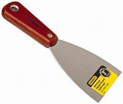 Stanley - Stiff Steel 1-Edge Scraper - 3" Blade Width x 3-5/8" Blade Length, 3-7/8" Long Hardwood Handle - Eagle Tool & Supply