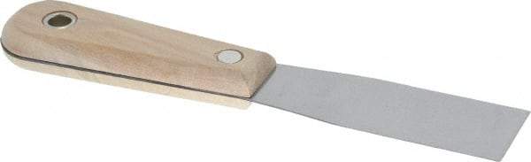 Stanley - 1-1/4" Wide Steel Putty Knife - Flexible, Hardwood Handle, 7-1/2" OAL - Eagle Tool & Supply