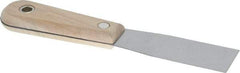 Stanley - 1-1/4" Wide Steel Putty Knife - Flexible, Hardwood Handle, 7-1/2" OAL - Eagle Tool & Supply