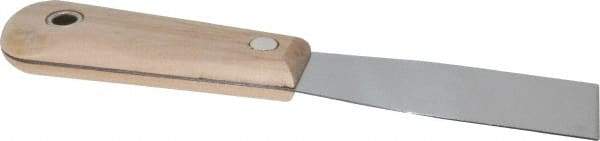 Stanley - 1-1/4" Wide Steel Putty Knife - Stiff, Hardwood Handle, 7-1/2" OAL - Eagle Tool & Supply
