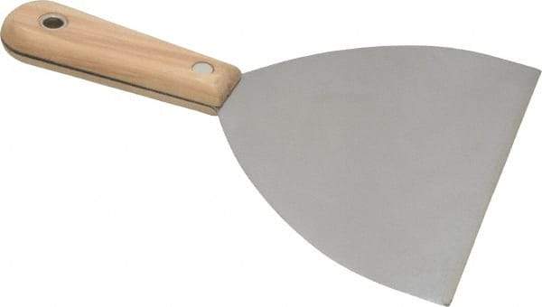 Stanley - 6" Wide Steel Taping Knife - Flexible, Hardwood Handle, 8-1/4" OAL - Eagle Tool & Supply