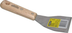 Stanley - Steel Bent Scraper - 3" Blade Width x 4-3/8" Blade Length, 4-7/8" Long Hardwood Handle - Eagle Tool & Supply