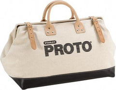 Proto - White Canvas/Vinyl Tool Bag - 20" Wide x 10-1/4" Deep x 2" High - Eagle Tool & Supply