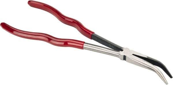 Proto - 11-3/8" OAL, 2-9/16" Jaw Length x 23/32" Jaw Width, Long Nose Bent Nose Pliers - Smooth Jaw, Plastisol Handles - Eagle Tool & Supply