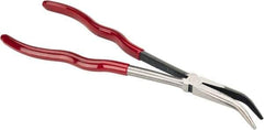 Proto - 11-3/8" OAL, 2-9/16" Jaw Length x 23/32" Jaw Width, Long Nose Bent Nose Pliers - Smooth Jaw, Plastisol Handles - Eagle Tool & Supply