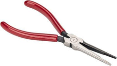 Proto - 6-1/16" OAL, 2-1/8" Jaw Length x 11/16" Jaw Width, Long Nose Needle Nose Pliers - Serrated Jaw, Long Thin Head, Plastisol Handles - Eagle Tool & Supply