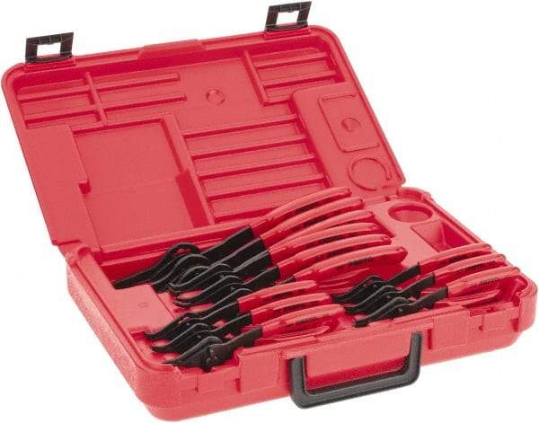 Proto - 12 Piece, Retaining Ring Pliers Set - 5-7/8, 5-3/4, 5-11/16, 5-7/8, 5-3/4, 5-11/16, 7-1/2, 7-3/8, 7-1/8, 9-1/4, 9 & 8-5/8" OAL - Eagle Tool & Supply