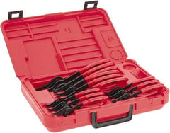 Proto - 12 Piece, Retaining Ring Pliers Set - 5-7/8, 5-3/4, 5-11/16, 5-7/8, 5-3/4, 5-11/16, 7-1/2, 7-3/8, 7-1/8, 9-1/4, 9 & 8-5/8" OAL - Eagle Tool & Supply