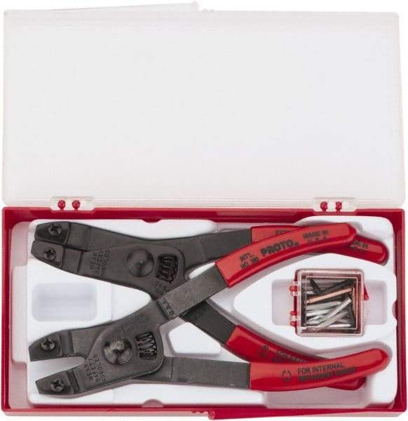 Proto - 2 Piece, Retaining Ring Pliers Set - 6-1/4" OAL - Eagle Tool & Supply