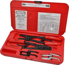 Proto - 18 Piece, Retaining Ring Pliers Set - 9-1/2" OAL - Eagle Tool & Supply