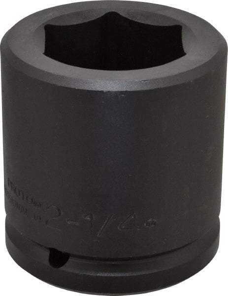 Proto - 1-1/2" Drive 2-1/4" Standard Impact Socket - 6 Points, 3-3/4" OAL - Eagle Tool & Supply