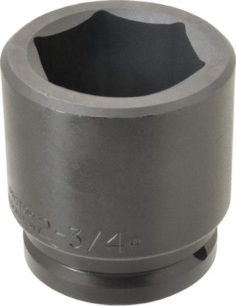 Proto - 1-1/2" Drive 2-3/4" Standard Impact Socket - 6 Points, 4-1/4" OAL - Eagle Tool & Supply