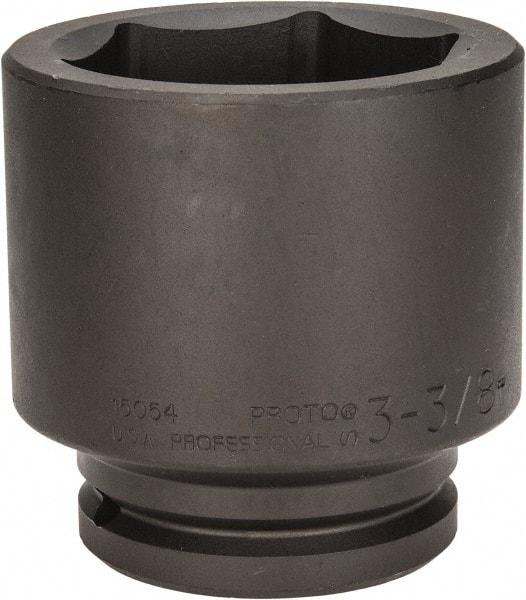 Proto - 1-1/2" Drive 3-3/8" Standard Impact Socket - 6 Points, 4-23/32" OAL - Eagle Tool & Supply