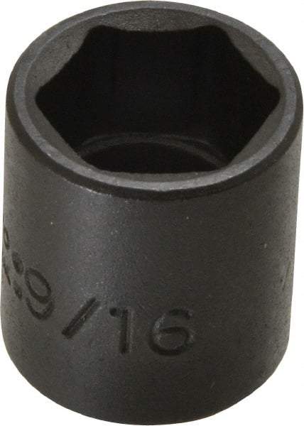 Proto - 1/4" Drive 9/16" Standard Impact Socket - 6 Points, 7/8" OAL - Eagle Tool & Supply