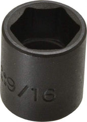 Proto - 1/4" Drive 9/16" Standard Impact Socket - 6 Points, 7/8" OAL - Eagle Tool & Supply