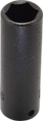 Proto - 1/4" Drive 7/16" Deep Impact Socket - 6 Points, 2" OAL - Eagle Tool & Supply