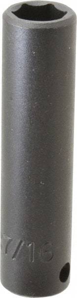 Proto - 3/8" Drive 7/16" Deep Impact Socket - 6 Points, 2-3/4" OAL - Eagle Tool & Supply