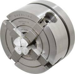 Sherline - 4 Jaws, 2.5" Diam, Independent Manual Lathe Chuck - 3/4-16" Spindle Mount - Eagle Tool & Supply