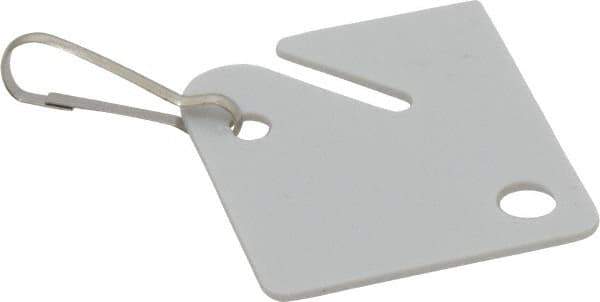 Master Lock - Snap Hook (Square), English Safety & Facility Key Tag - White Plastic - Eagle Tool & Supply