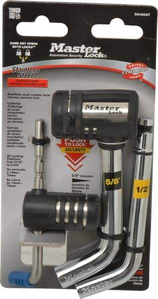 Master Lock - Keyed Different Bent Pin Receiver Padlock - Stainless Steel - Eagle Tool & Supply