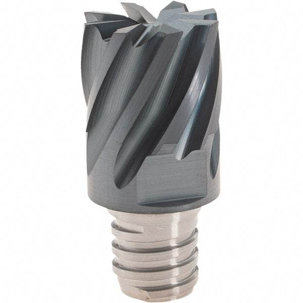 Iscar - MM EC Grade IC908 Carbide End Milling Tip Insert - TiAlN Finish, 8 Flutes, 5/8" Cutting Diam, 0.47" Depth of Cut, 0.81" Extension, 30° Helix - Eagle Tool & Supply