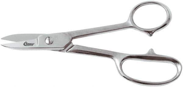 Clauss - 4" LOC, 7-1/4" OAL Straight Shears - Steel Straight Handle, For Paper, Fabric - Eagle Tool & Supply